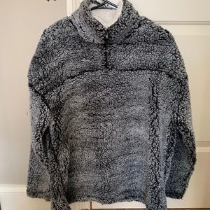 Womens quarter zip oversize plush pullover